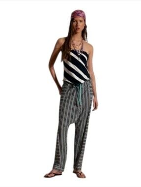 Free People Holten Cotton-Jersey Harem Pants Size M NWT